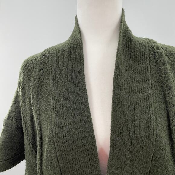 CAbi 145 Green Open Front Short Dolman Sleeve Oversized Sweater Cardigan S/M - Picture 7 of 12